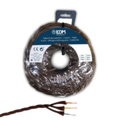 Carretel de cabo paralelo têxtil trançado H05V-K 3 g 1,00 mm² castanho, 25 m