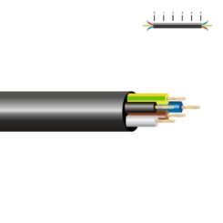 SEDILES Mangueira tubular h05vv-f 5 g 1,00 mm² preta euro/m
