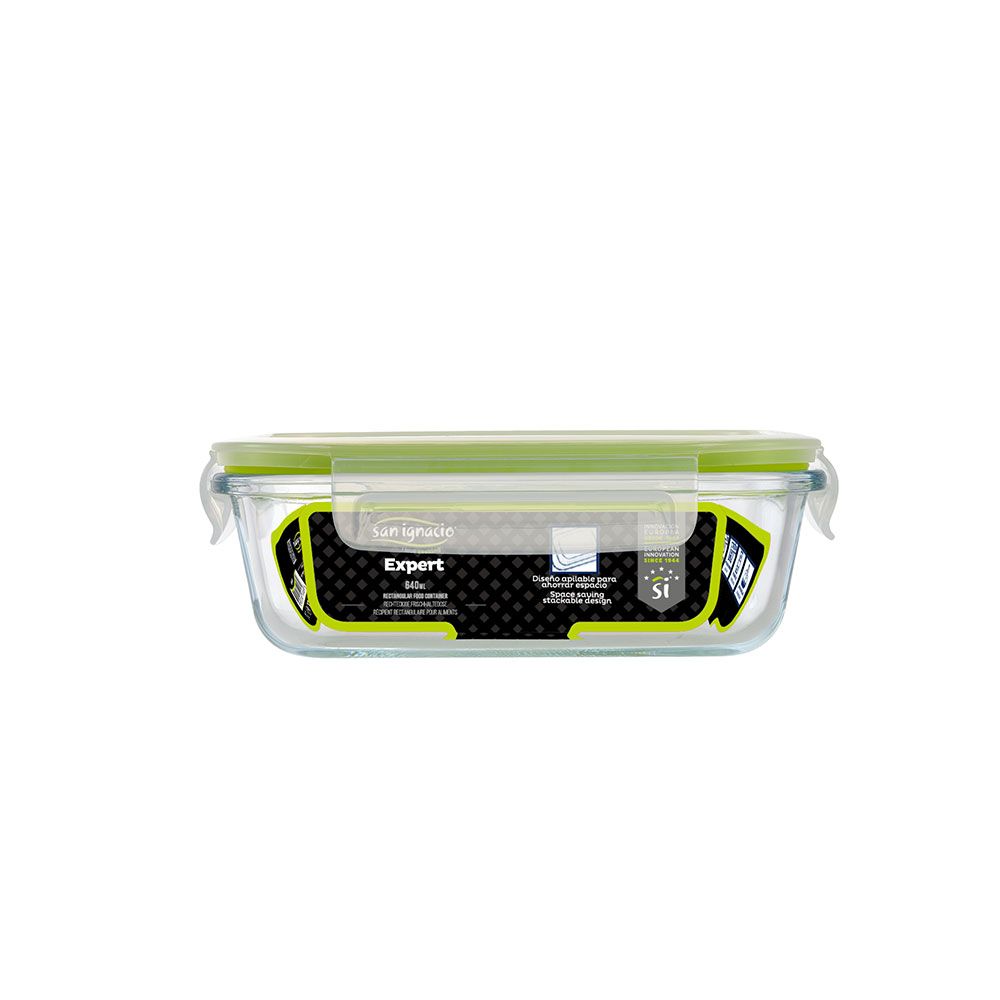 Fiambrera hermética rectangular borosilicato expert 640 ml