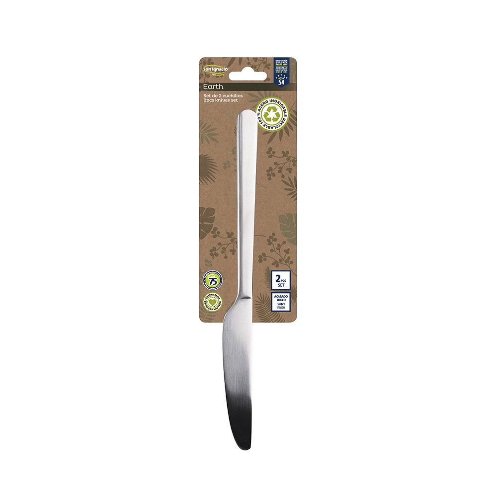 Faca brilli earth em aço inoxidável reciclado, blister 2 UDS - Image 2