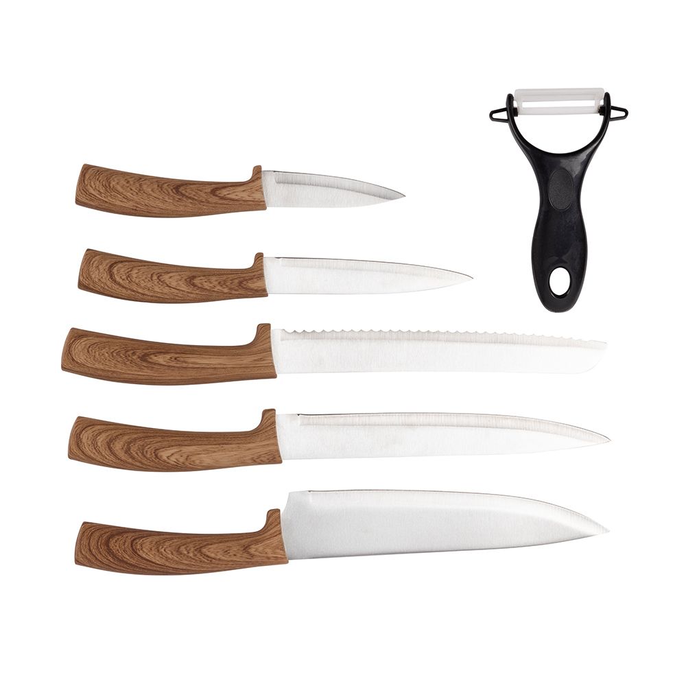 Conjunto de 5 facas e descascador em aço inoxidável - Image 2
