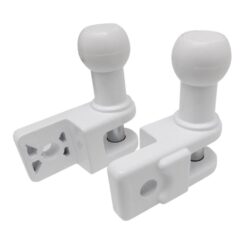 Suportes para guarda-corpos, modelo tld01, em alumínio com acabamento branco, 69 x 30,7 x 73,2 mm, blister