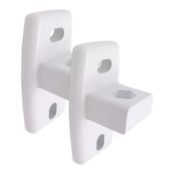 Suportes de parede para toldo, modelo tld02, em alumínio com acabamento branco, 44 ​​x 38,25 x 86 mm, blister