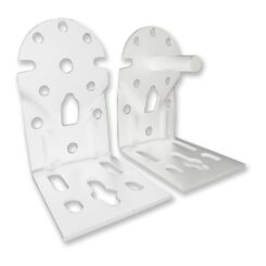 Suportes de eixo para toldo, modelo tld08, em aço com acabamento branco, 65 x 86 x 108 mm, blister