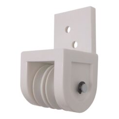 Polia para pergolado, frontal, modelo tld19, em nylon com acabamento branco, 43 x 42 x 78 mm, blister