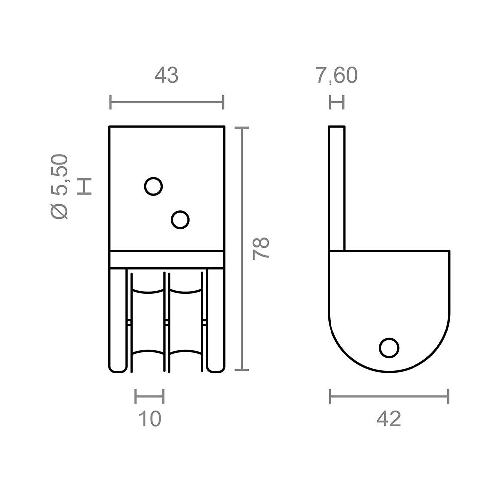 Polia para pergolado, frontal, modelo tld19, em nylon com acabamento branco, 43 x 42 x 78 mm, blister - Image 3