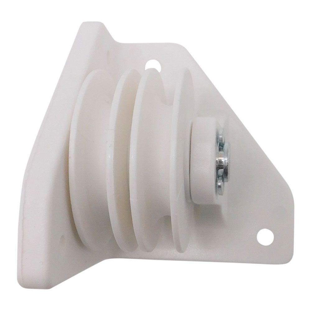 Polia para pergolado, lateral, modelo tld20, em nylon com acabamento branco, 73 x 73 x 80 mm, blister