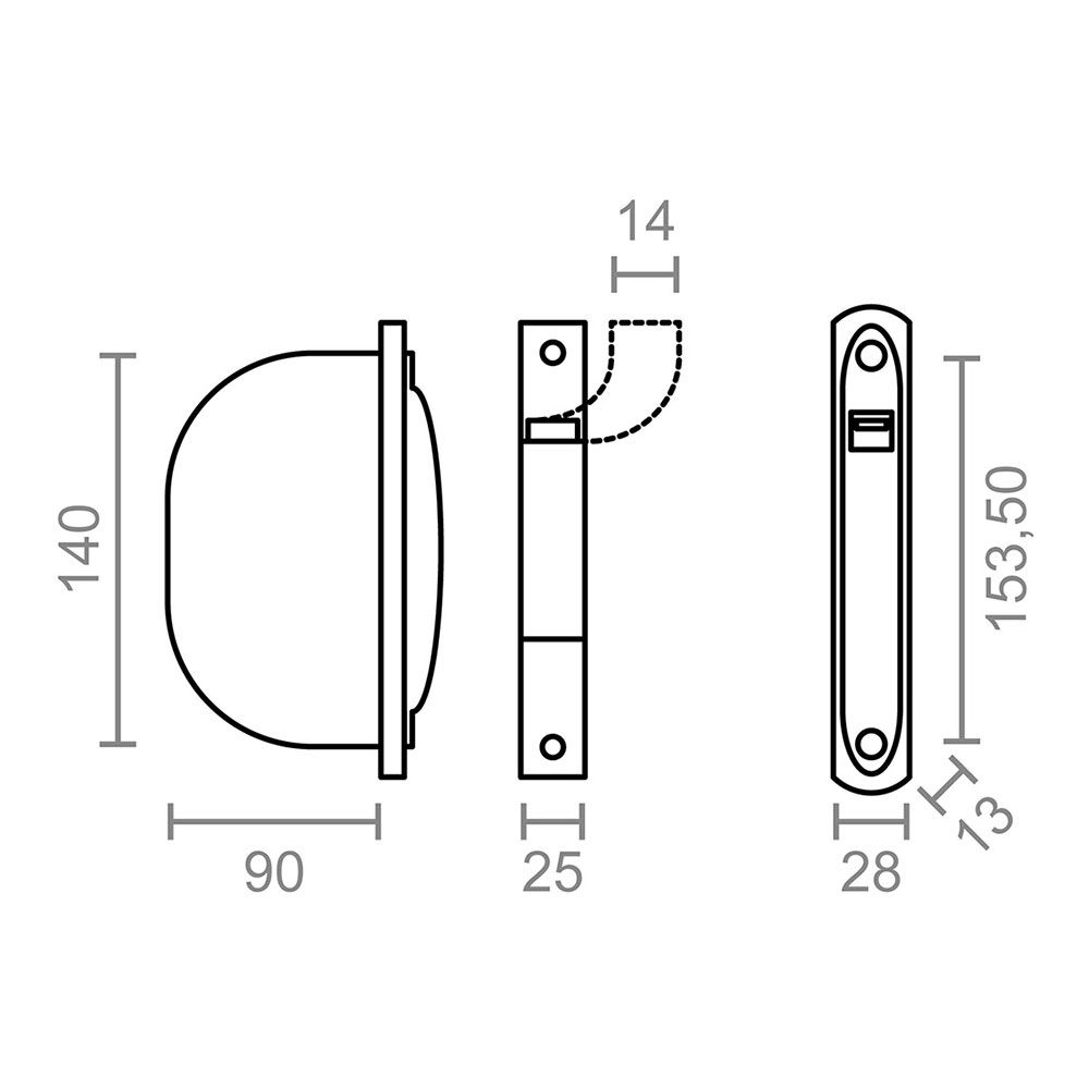 Coleção PR01 mortise 14 mm branco - Image 3
