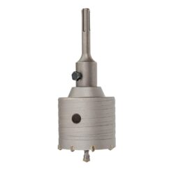 Serra copo para construção de metal duro (MD) Ø90 mm + adaptador SDS plus + broca guia