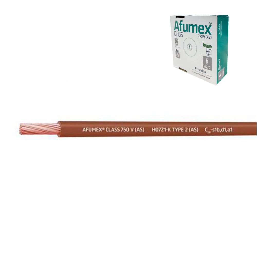 Cabo H07Z1-K(AS) 6,0 mm² castanho euro/m