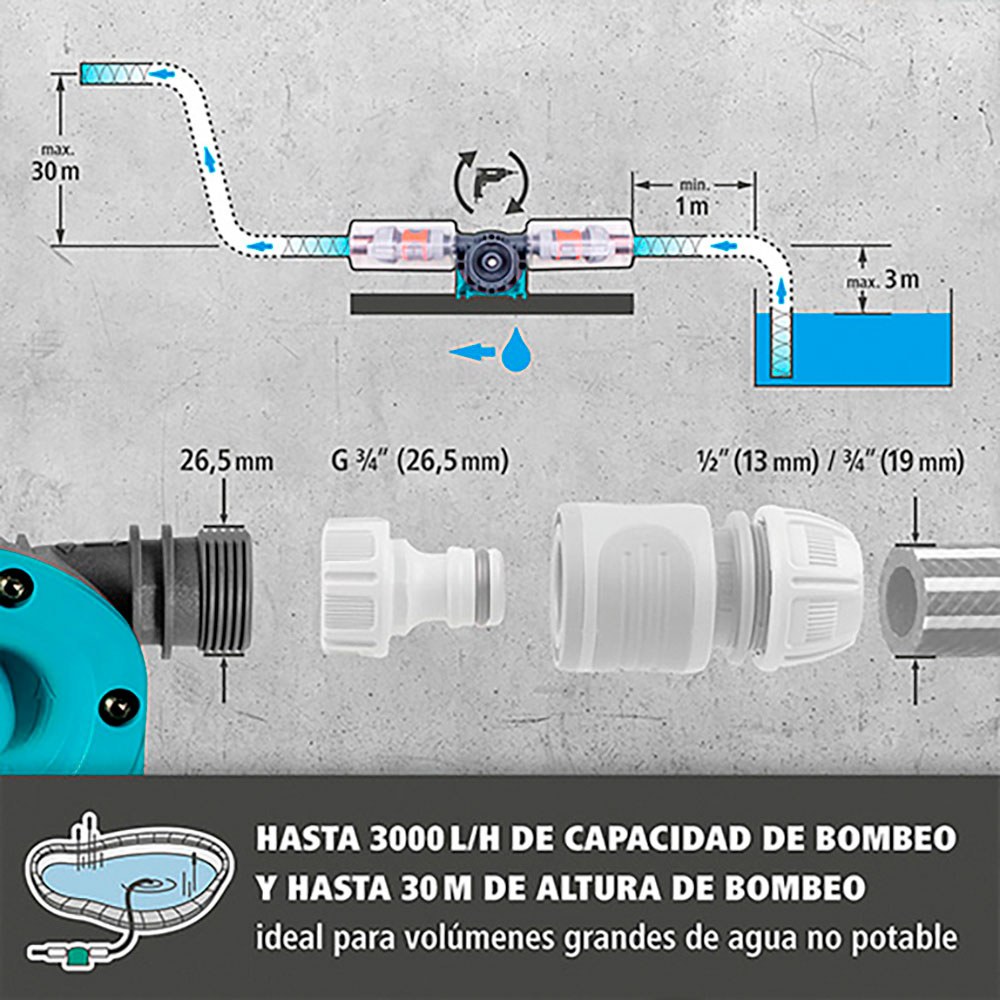 Bomba para berbequim, PRO 3000 L/H - Image 6