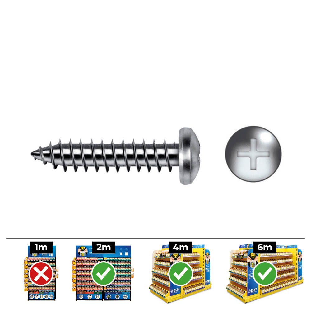 Caixa 500 unid. parafuso chapa cabeça de queijo philips din/ref 7981 3,5x13mm zincado celo