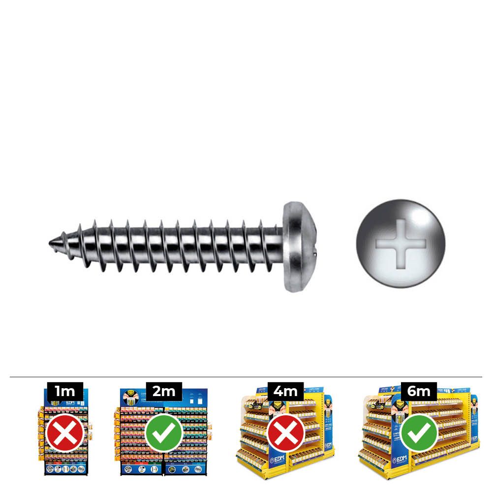 Caixa 500 unid. parafuso chapa cabeça de queijo philips din/ref 7981 3,5x19mm zincado celo