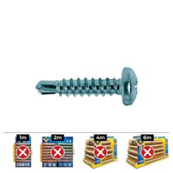 Caixa 250 unid. ponta broca cabeça de queijo (rosca da placa) philips din/ref 7504N Ø3,5x32mm zincado celo