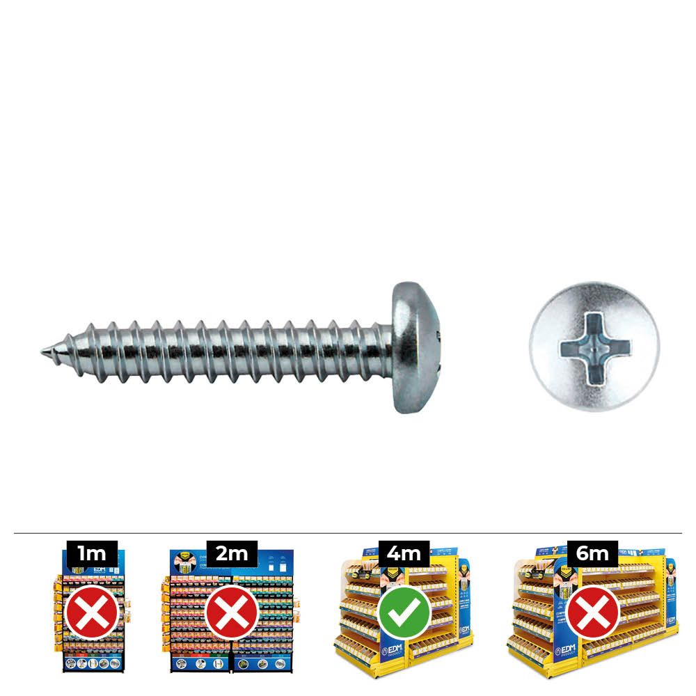 Caixa 250 unid. parafuso chapa cabeça de queijo philips din/ref 7981 5,5x16mm zincado celo