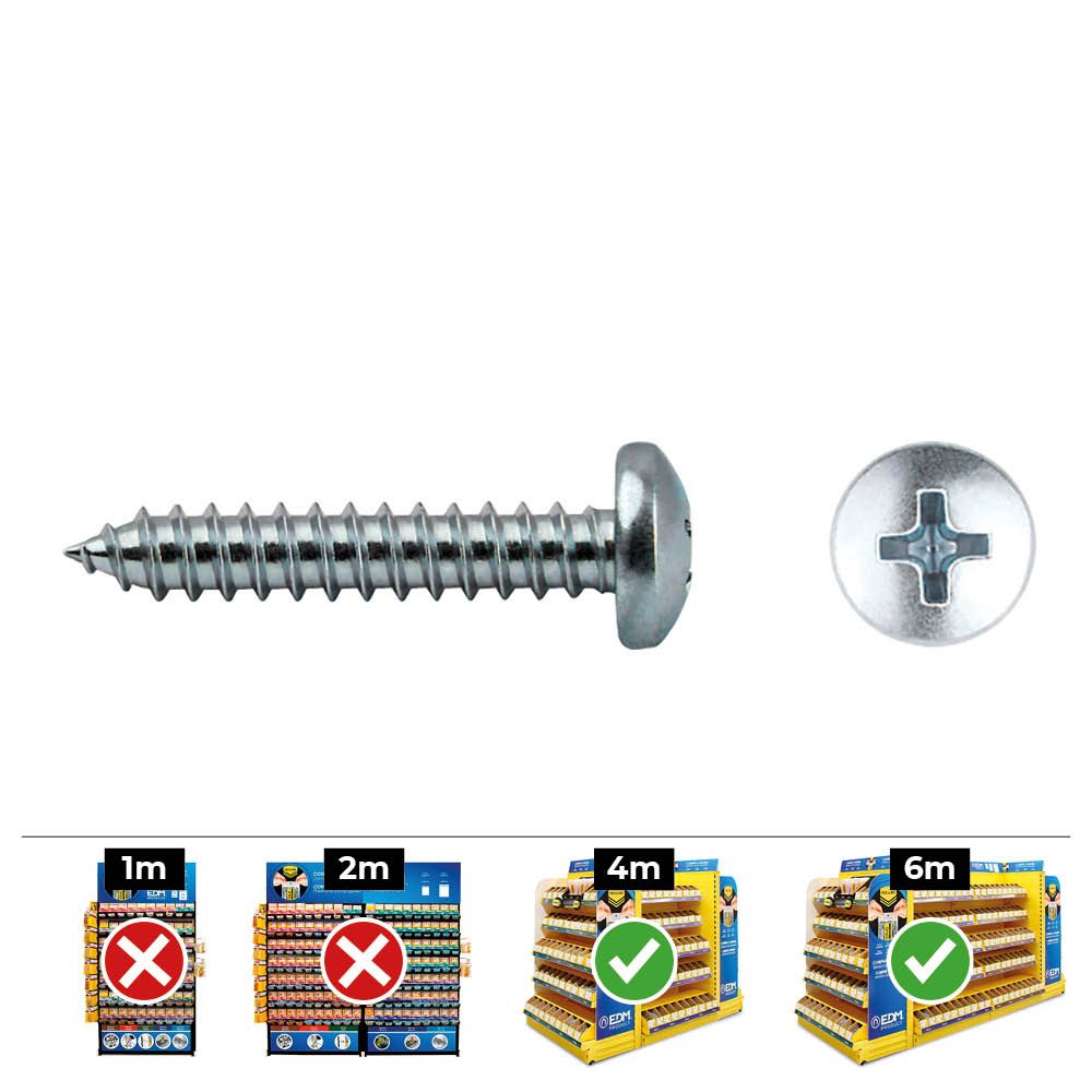 Caixa 250 unid. parafuso chapa cabeça de queijo philips din/ref 7981 3,5x25mm zincado celo