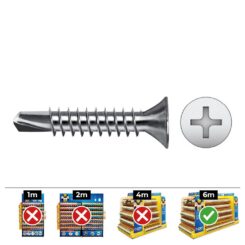 Caixa 250 unid. ponta broca escariado philips din/ref 7504P Ø4,2x25mm zincado celo