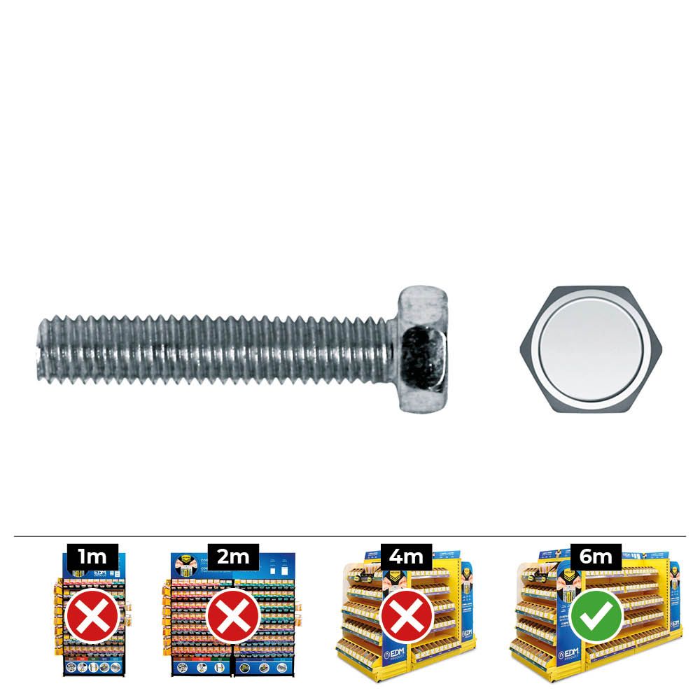 Caixa 100 unidades. parafuso hexagonal métrico din/ref 933 ø8x16mm zincado