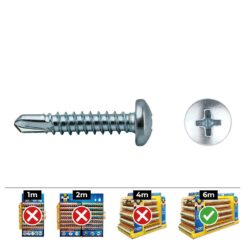 Caixa 500 unid. ponta broca cabeça de queijo (rosca da placa) philips din/ref 7504N Ø3,9x16mm zincado celo