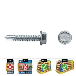 Caixa 250 unid. ponta broca hexagonal din/ref 7504K Ø4,8x50mm zincado celo