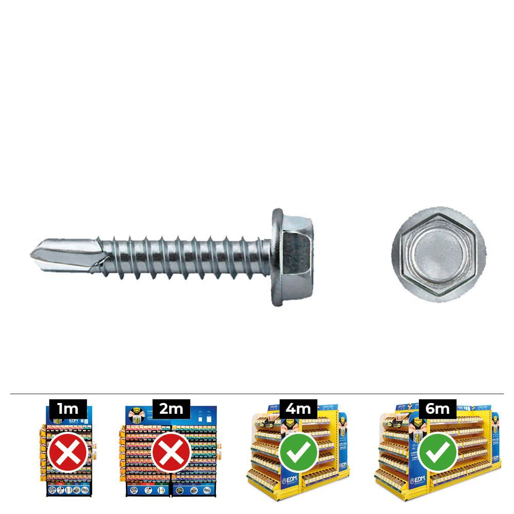 Caixa 100 unid. ponta broca hexagonal din/ref 7504K Ø6,3x63mm zincado celo