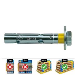 Parafuso de ancoragem Dynabolt m8 ø10 x 80 mm zincado, caixa com 100 unidades