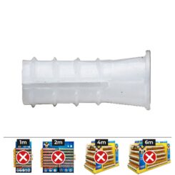Bucha de plástico tipo B Ø8 mm, caixa 500 UDS