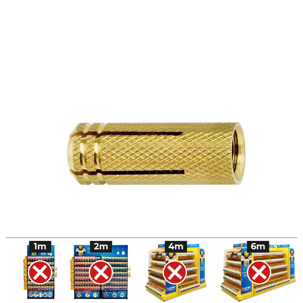 Caixa 100 unidades. bronze taco ME M4 Ø5 x 16mm