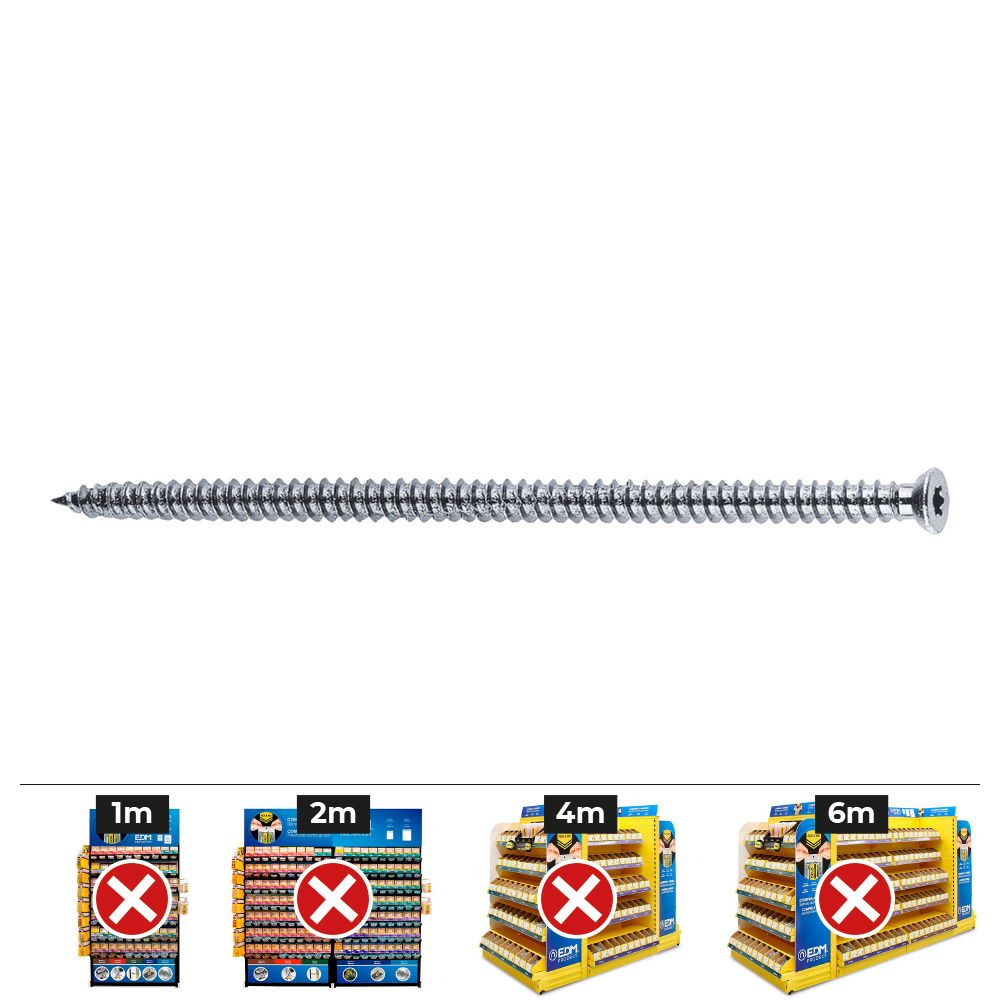 Caixa 100 unidades. parafuso de estrutura FBS 7.5-132 encerrado, zinco