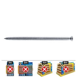 Caixa 100 unidades. parafuso de estrutura FBS 7.5-182 encerrado, zinco
