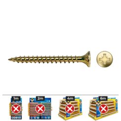 Caixa 1000 unidades. parafuso de madeira velox rosca completa encareado melhorado PZ2 ø 4 x 25 mm bichromato