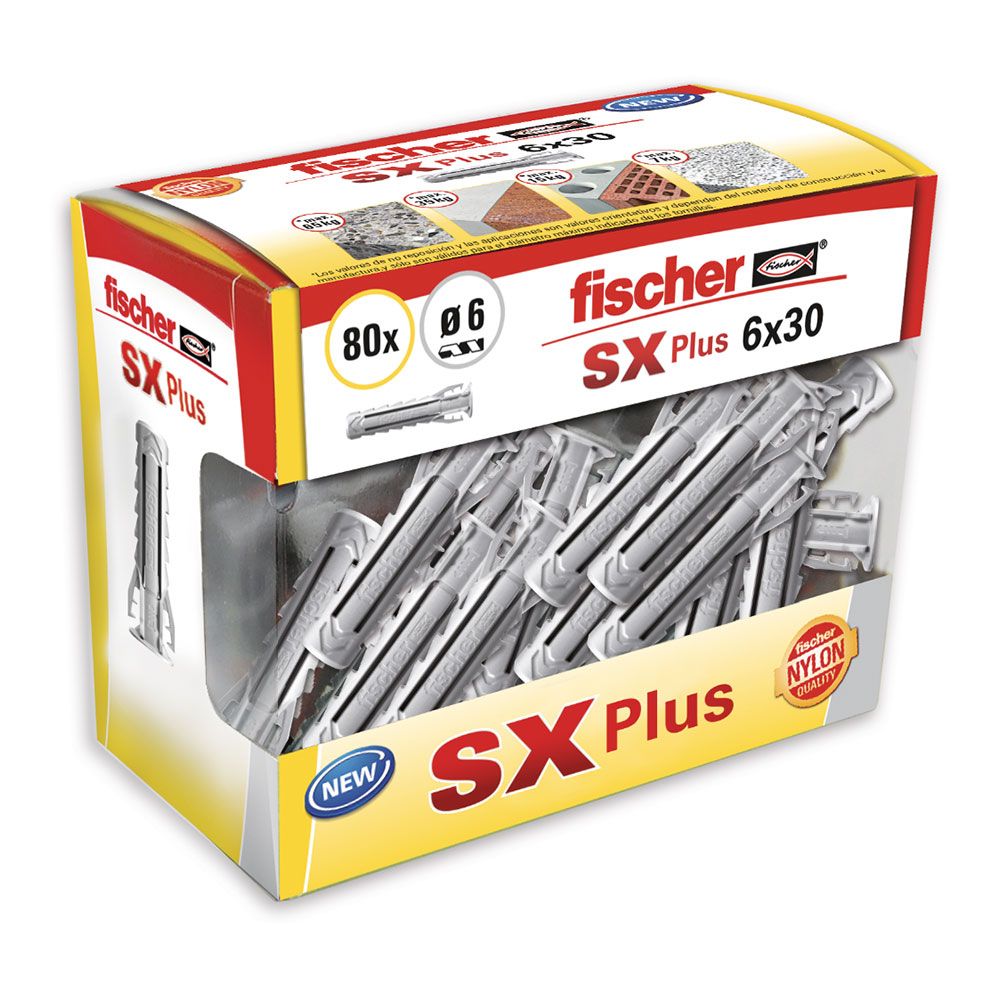 FISCHER Plugue Sx plus ø6 x 30 mm, caixa de 80 unidades