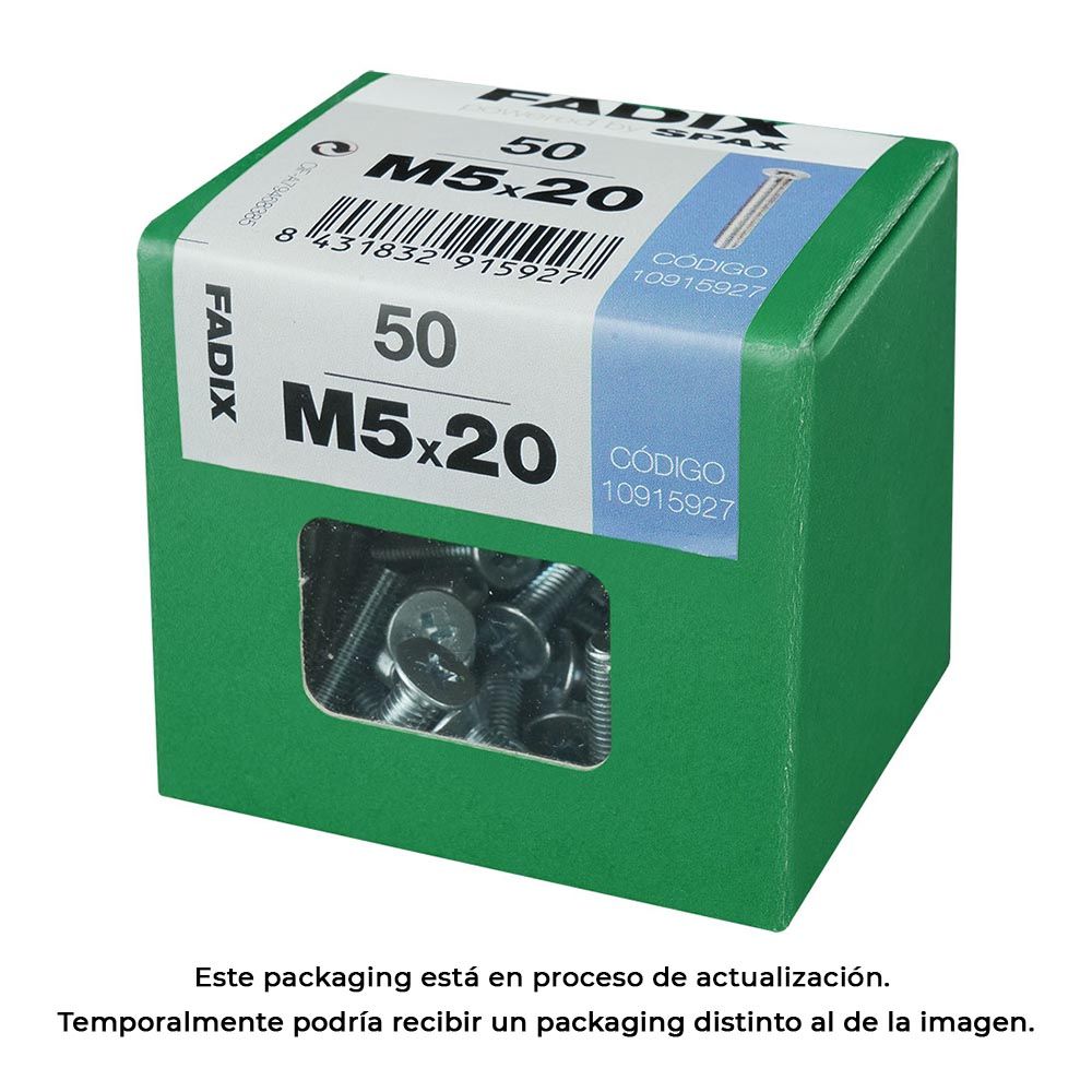 Caixa l 50 unid. parafuso metrico CP m 5x20mm fadix