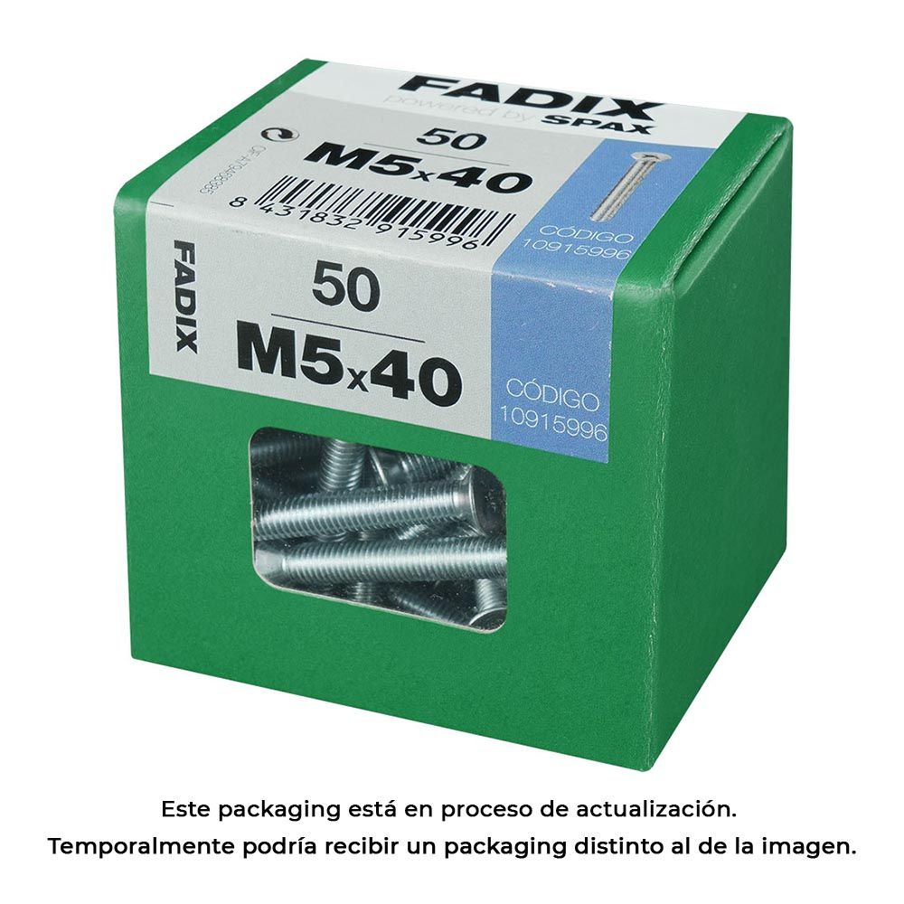Caixa l 50 unid. parafuso metrico CP m 5x40mm fadix