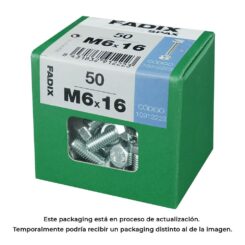 Caixa l 50 unid. parafuso metrico CAB hex+porca zinco m 6x16mm fadix
