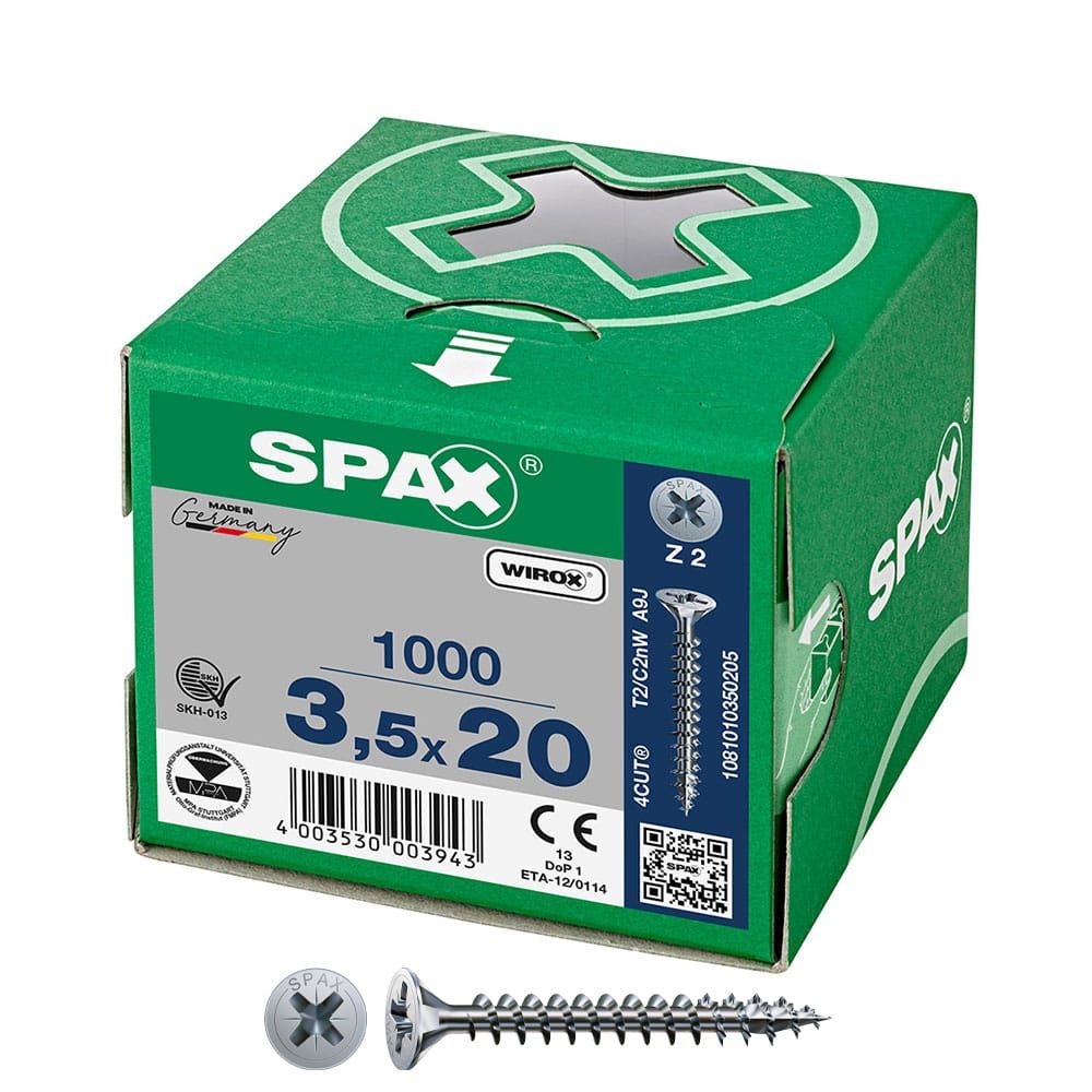 Caixa 1000 unidades. parafuso de cabeça plana universal wirox 3,5X20MM Z2