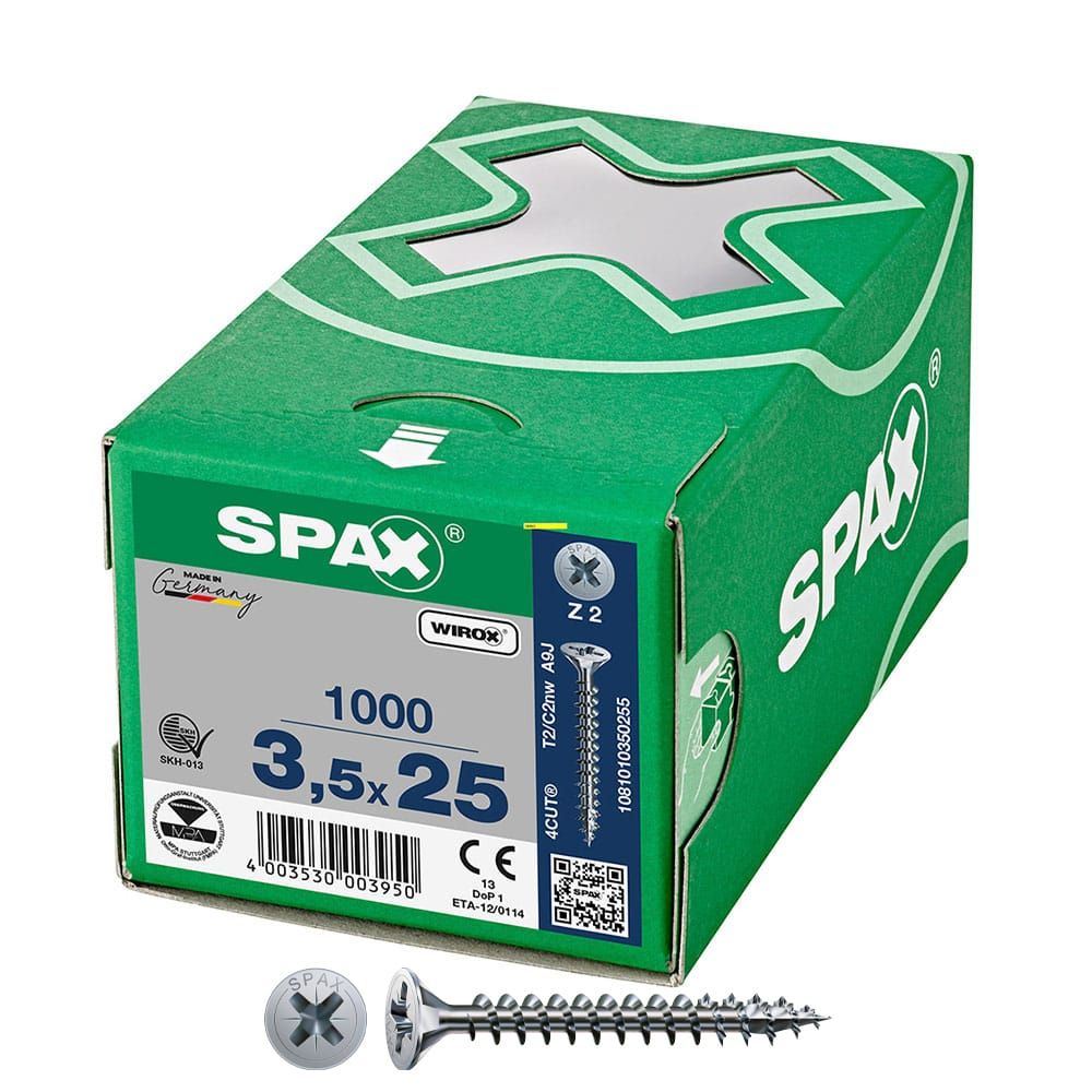 Caixa 1000 unidades. parafuso de cabeça plana universal wirox 3,5X25MM Z2