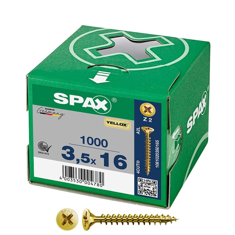 Caixa 1000 unidades. parafuso universal de cabeça chata yelox 3,5x16mm z2