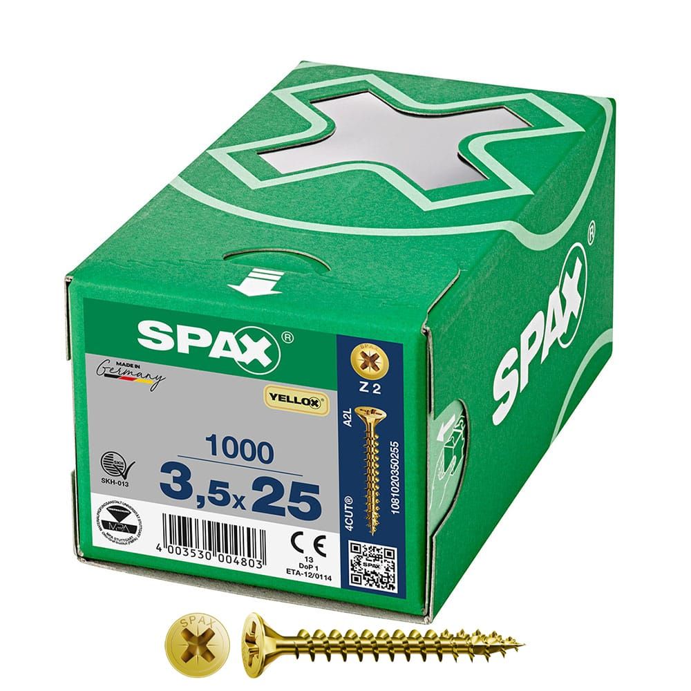 Caixa 1000 unidades. parafuso de cabeça plana universal yellox 3,5X25MM Z2