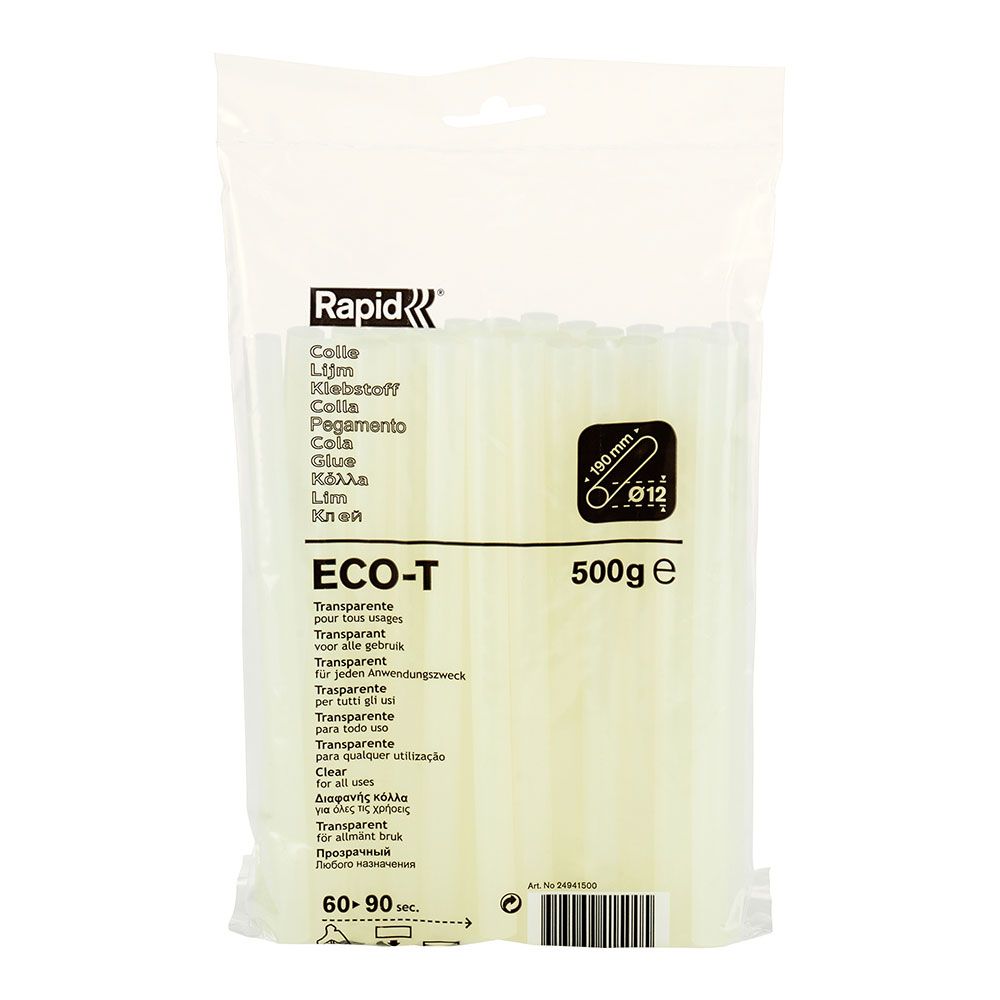 Bastão de cola quente ECO T, transparente, Ø12 x 190 mm, 500 g