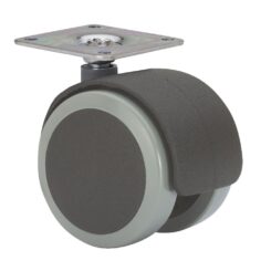 Roda giratória com placa e eixo liso, preto/cinza, carga máx. 50 kg, 42 x 42 mm, ø 5 cm