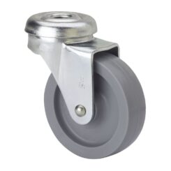 Roda giratória com furo e eixo liso, COR cinza, carga máx. 15 kg, ø 3 cm