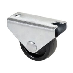 Roda fixa com placa e eixo liso com duas fixações, COR preto, carga máx. 20 kg, ø 1,5 cm