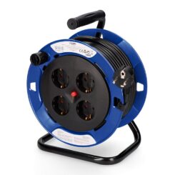 EDM Enrolador de cabo 15 m 3 g 1,50 mm² 4 tomadas bipolares com t/tl profissional com protetor térmico
