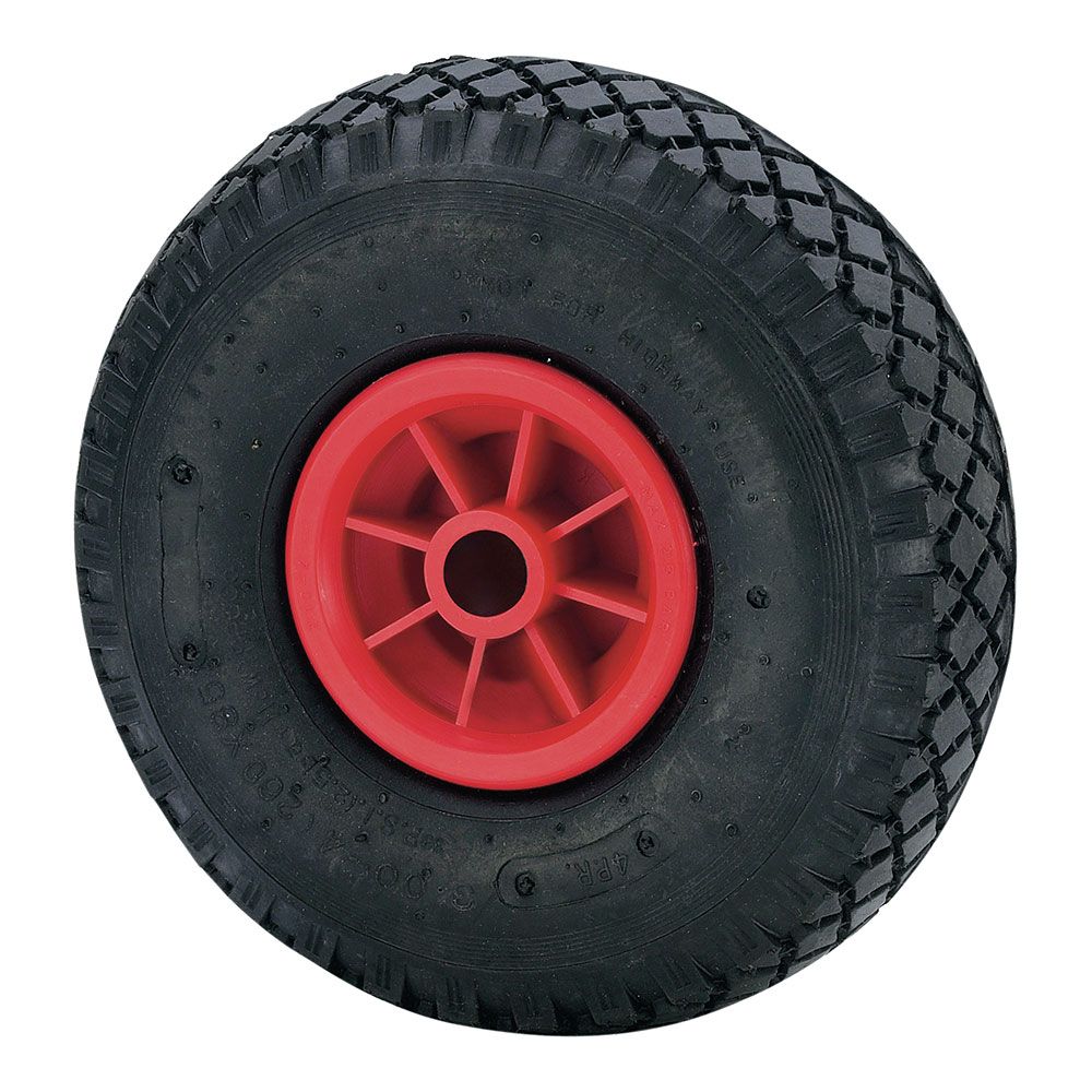 Roda à prova de furos com núcleo de poliamix e eixo liso, carga máxima. 100 kg, ø 26 cm