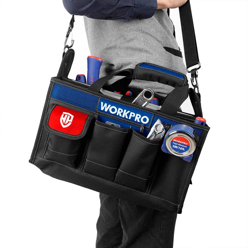 Saco de ferramentas com alça, caixa divisória e múltiplos bolsos, 39 x 22 x 29 cm - Image 2