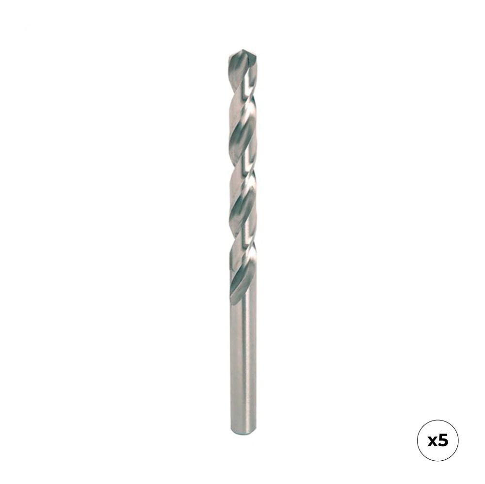 Broca para metal HSS4341, retificada, 5 unidades, Ø2,00 x 49,00 mm