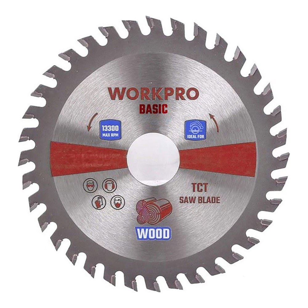 Lâmina de serra circular TCT para madeira, básica, Ø125 x 22,2 mm x 36 dentes