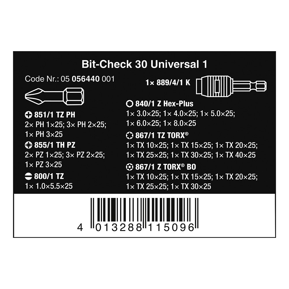 Pontas bit-check universal 1, 30 peças - Image 3