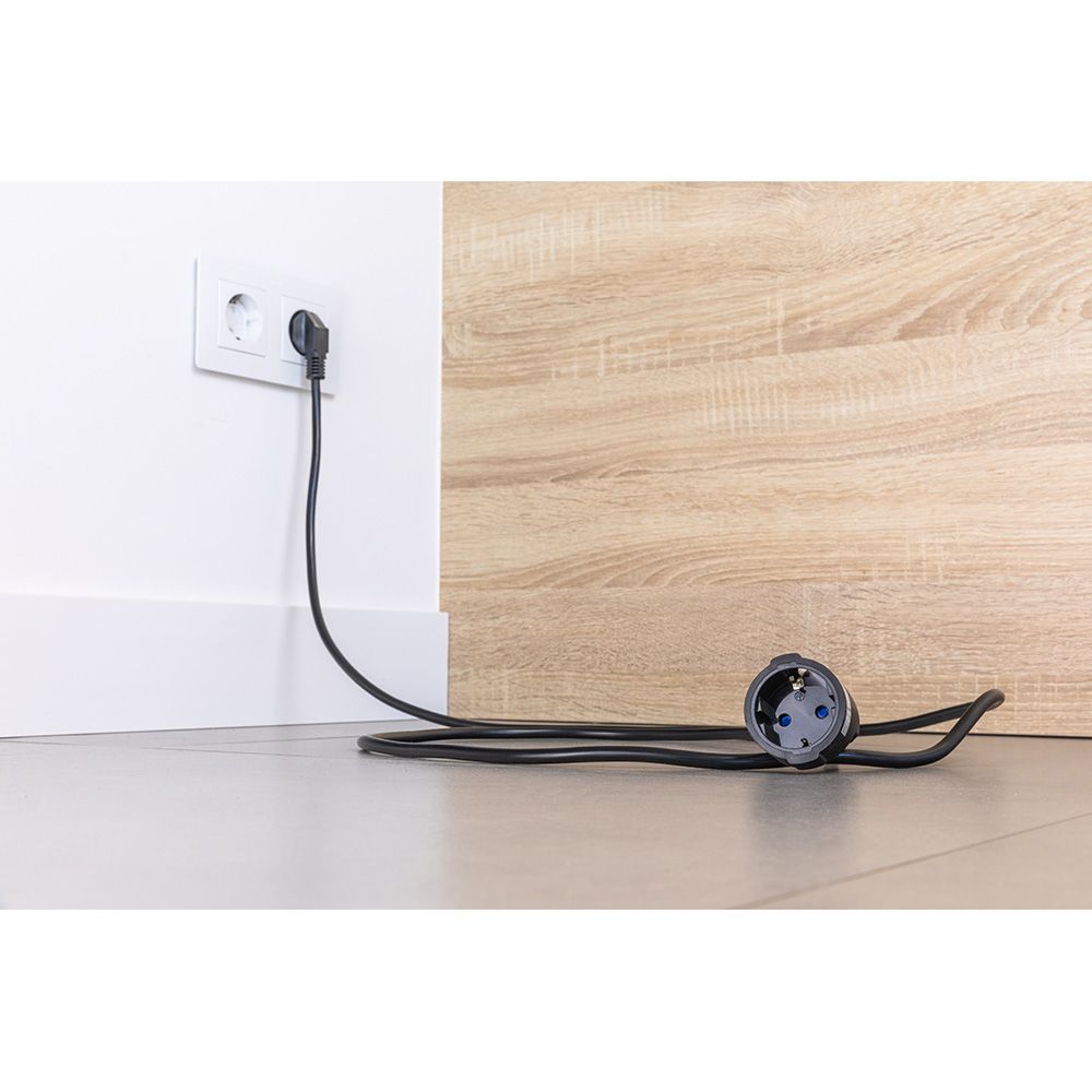 Prolongador com 1 tomada 2P+E, 16A 250V~ 3 m cabo H05VV-F 3G1,5mm² negro - Image 2